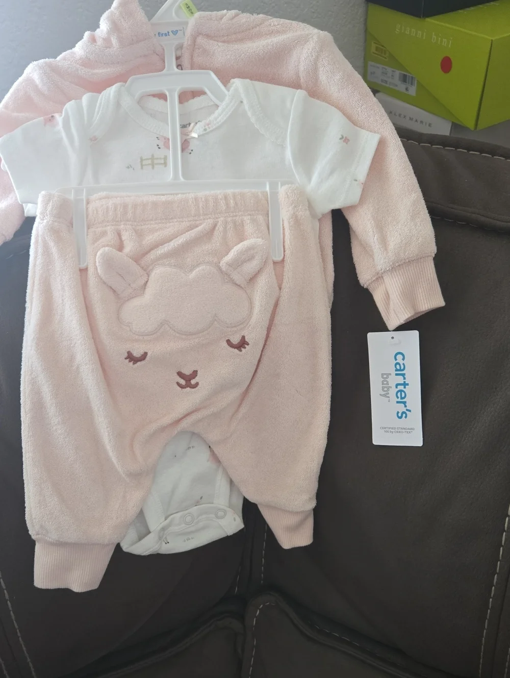Carter's Light Pink Lamb Plush 3-Piece Set